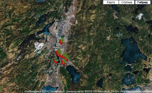 Карта миасс спутник онлайн в реальном